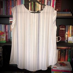 Navy and White Sleeveless Top